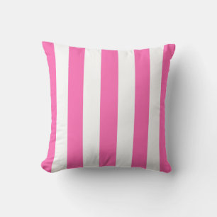 Coussin Rose Chaud #2 Blanc XL Motif Rayures