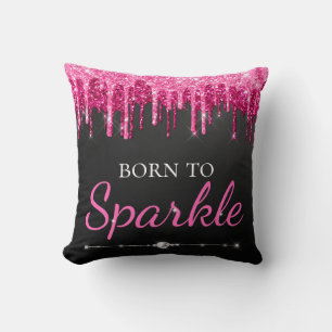 Coussin Rose Chaud Glam Paillettes Qui Coulent Née Pour Br