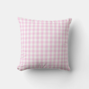 Coussin rose clair et blanc en vichy motif preppy girly