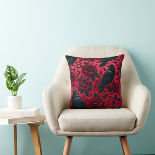 Coussin Rose corbeau16x16 Pilote
