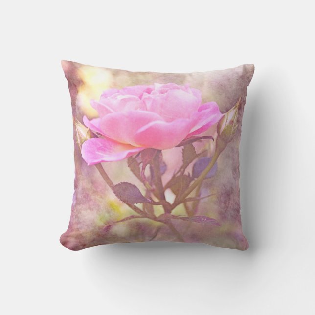 Coussin Rose Cottage Chic (Recto)