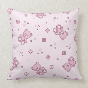 Coussin Rose d'arrière - plan de nounours