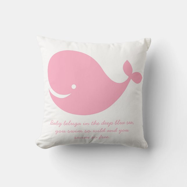 Coussin rose de baleine de thème de l'océan de la (Recto)