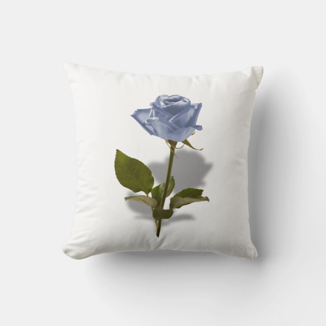 Coussin Rose de bleu de photo florale d'enchantement (Recto)