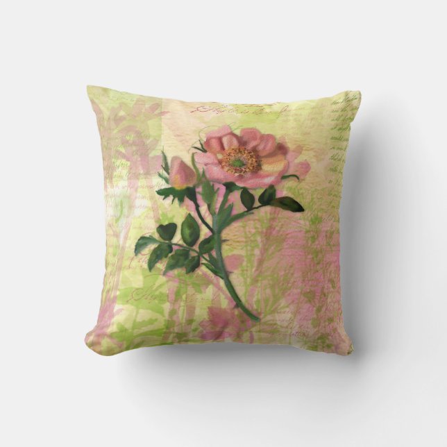 Coussin Rose de chien aquarelle (Recto)
