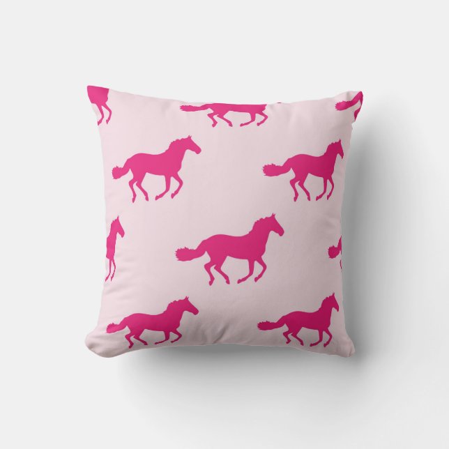 Coussin rose de conception de cheval (Recto)