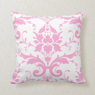 Coussin rose de conception de damassé