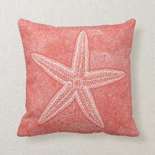 Coussin Rose de corail d'étoiles de mer