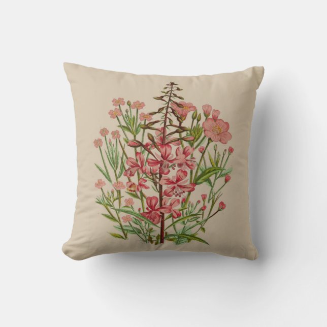 Coussin rose de fleur sauvage (Recto)