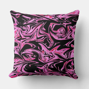 Coussin "Rose de minuit : La fusion du marbre rose et noir