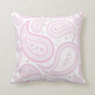 Coussin Rose de Paisley sur le carreau blanc
