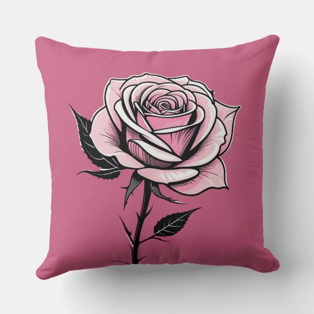 Coussin Rose d'encre (rose) (Verso)