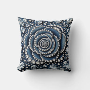 Coussin Rose Diamant & Denim Glam Bijoux Bling