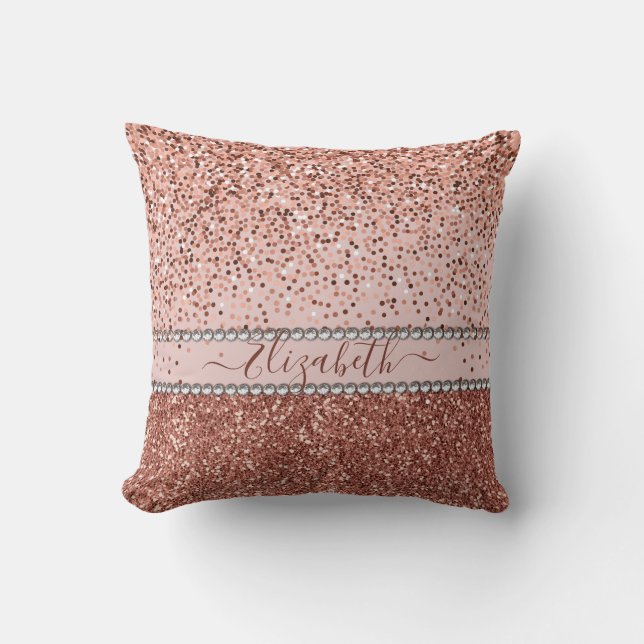 Coussin Rose d'or de la Parties scintillant d'or stylish (Recto)