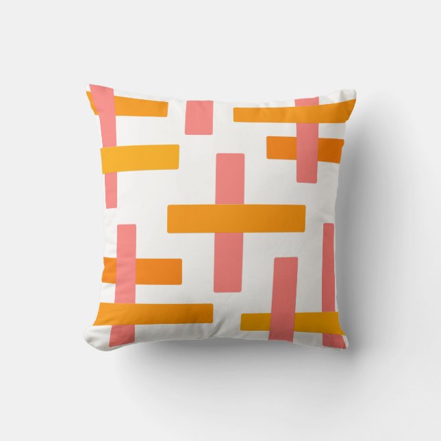 Coussin Rose et art abstrait orange (Recto)