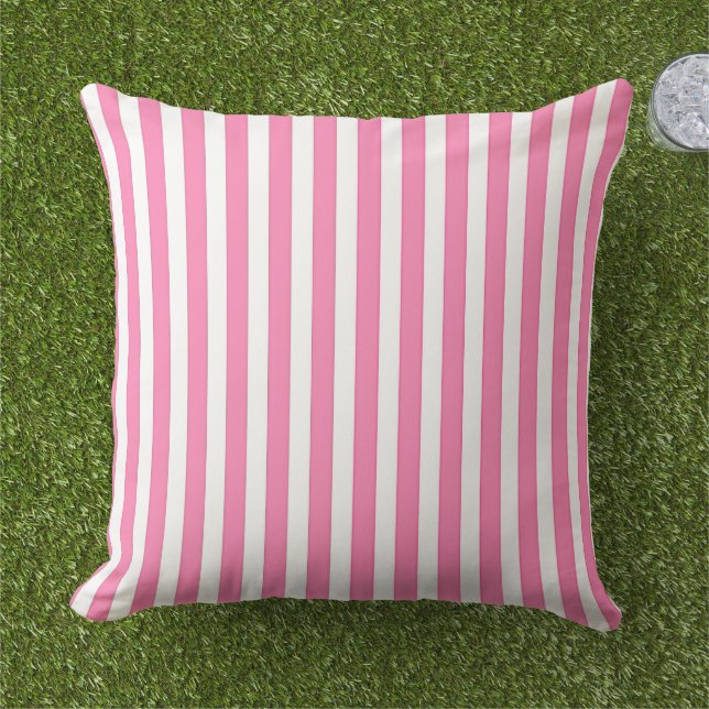 Coussin Rose et blanc (Herbe)