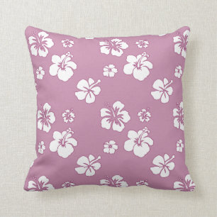 Coussin Rose et blanc d'oléandre de ketmie