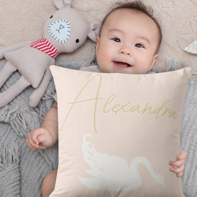 Coussin Rose et blanc noir n'importe quelle couleur (Créateur téléchargé)