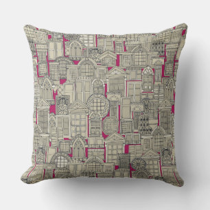 Coussin rose fenêtre