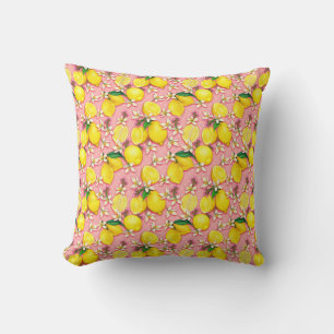 Coussin rose fleur de citron