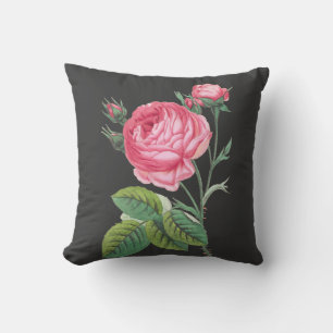 Coussin Rose florale rose