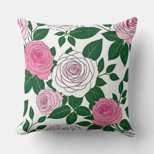 Coussin Rose Garden Bold Line Art