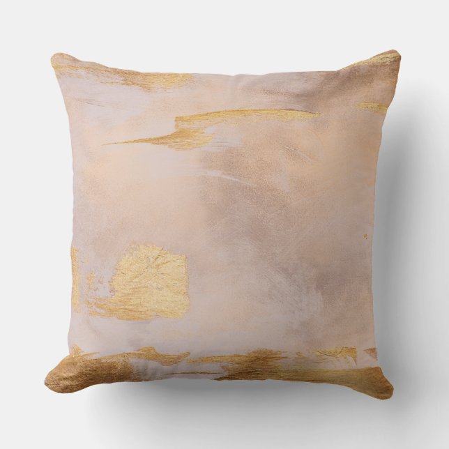 Coussin Rose Gold Blush and Gold Texture (Recto)