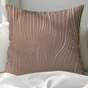 Coussin Rose Gold Grain de Bois Abstrait Luxe Glam
