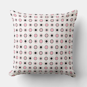Coussin Rose, gris, noir et blanc