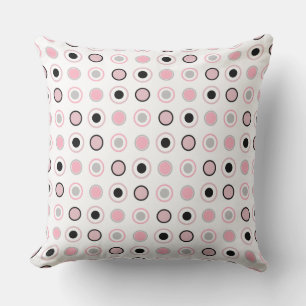 Coussin Rose, gris, noir et blanc