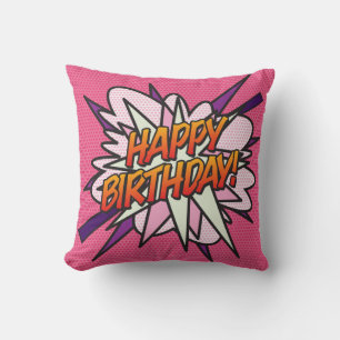 Coussin Rose Joyeux Anniversaire Moderne Photo Livre De Ba