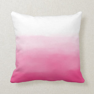 Coussin rose lumineux d'Ombre d'aquarelle
