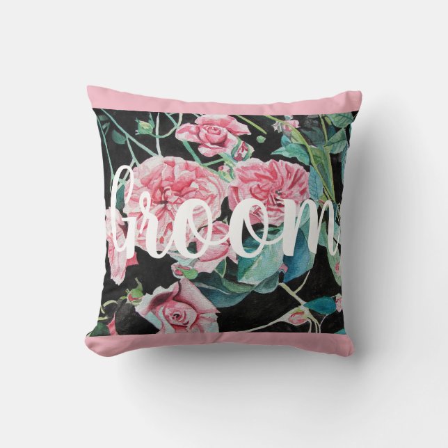Coussin Rose Mariage Groom Rose Retro (Recto)