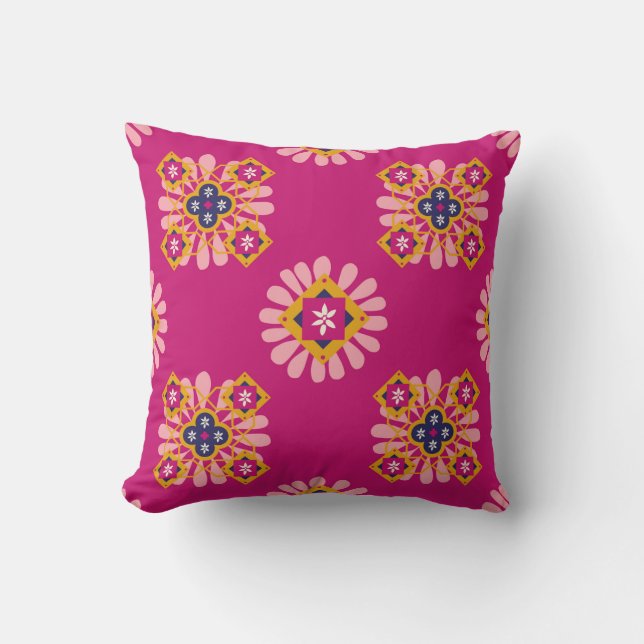 Coussin Rose Marocaine (Recto)