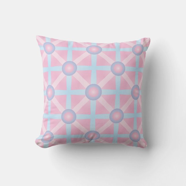 Coussin Rose mignon, violet et bleu clair Motif (Recto)