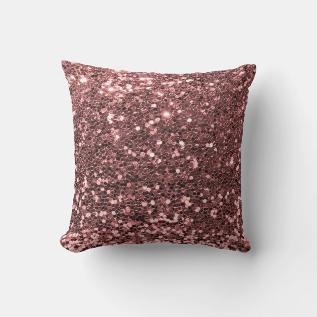 Coussin Rose moderne Gold Faux Parties scintillant brillan (Recto)