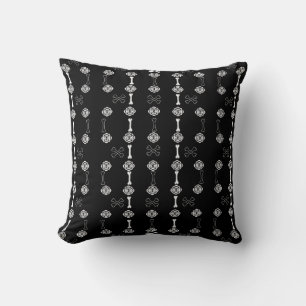 Coussin Rose mort (noir et blanc)