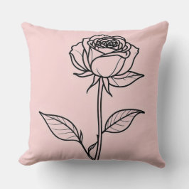 Coussin Rose noir unique