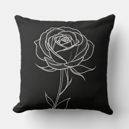 Coussin Rose noire et blanche