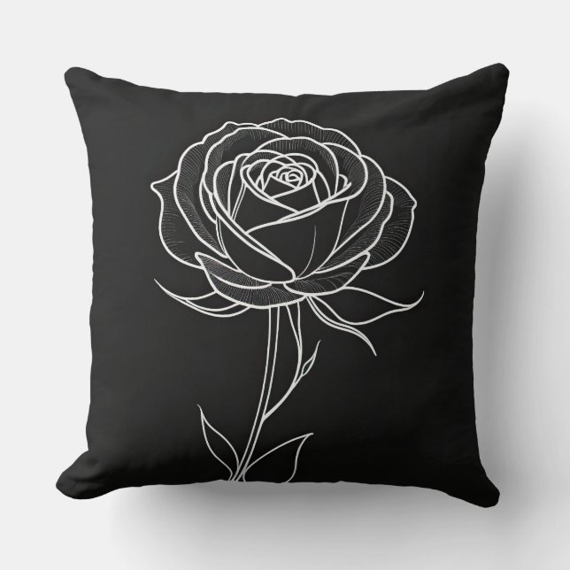 Coussin Rose noire et blanche (Recto)