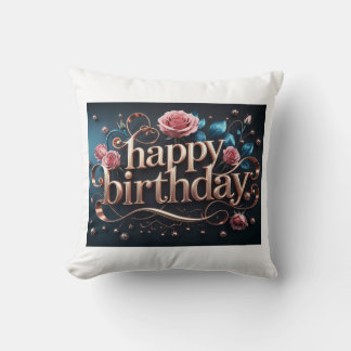 Coussin Rose or anniversaire luxueux élégant extravagant
