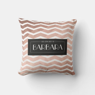 Coussin Rose or élégant fille date de naissance chic tenda