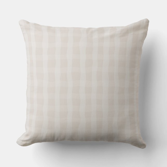 Coussin Rose Pâle Plaid Délicat  (Recto)
