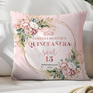 Coussin Rose Parfaite Cadeau Rose Doré Floral Douce 15 Ore