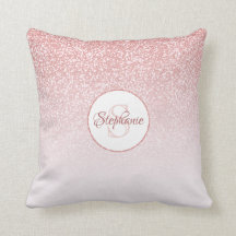 Rose Parties scintillant or Blush Ombre rond Monog