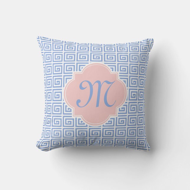 Coussin Rose Quatrefoil principal grec bleu serein de (Recto)