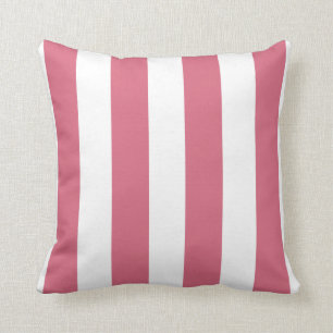 Coussin Rose rose et blanc rayé