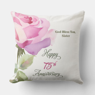 Coussin Rose rose Nun 60e anniversaire jubilé catholique