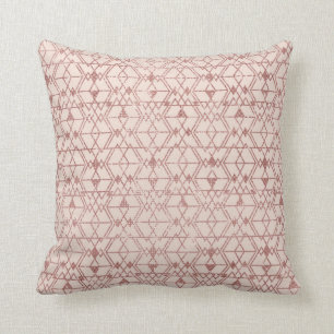Coussin Rose Rose Parties scintillant or Triangle Tribal G