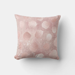 Coussin Rose Rose Parties scintillant Peinture Métal Pois